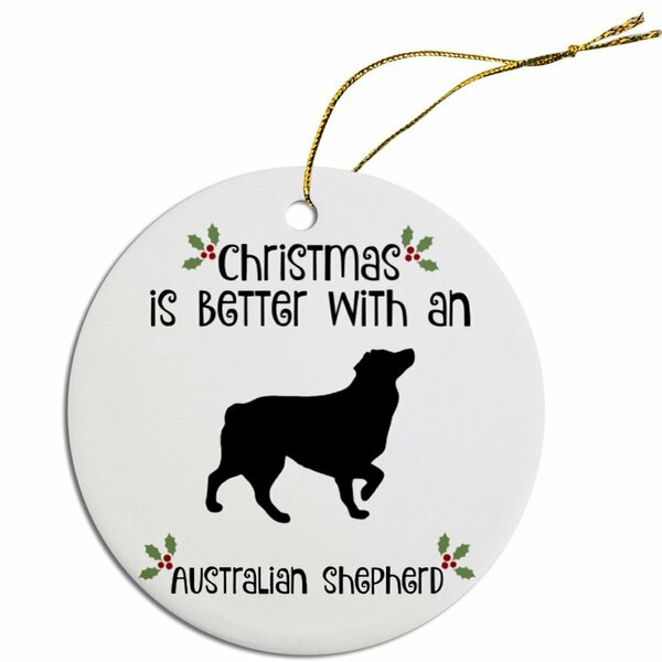 Mirage Pet Products Round Breed Specific Christmas Ornament Australian Shepherd ORN-R-B08